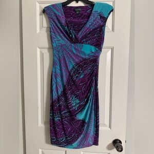 Lauren Ralph Lauren Vibrant Purple and Blue Midi Dress